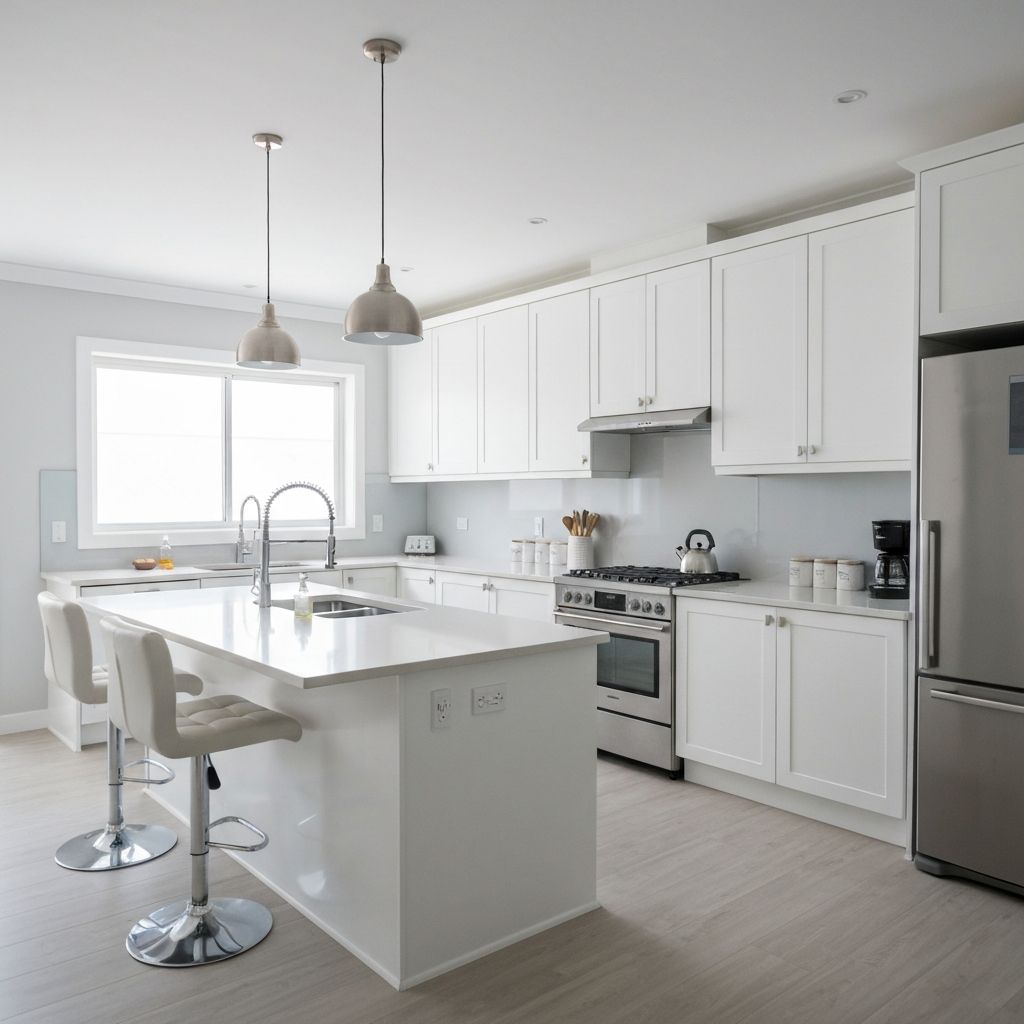 Clean modern kitchen island